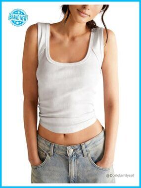 Sleeveless Scoop Neck Ribbed Tank Top Fitted Cami T-Shirt Layering
